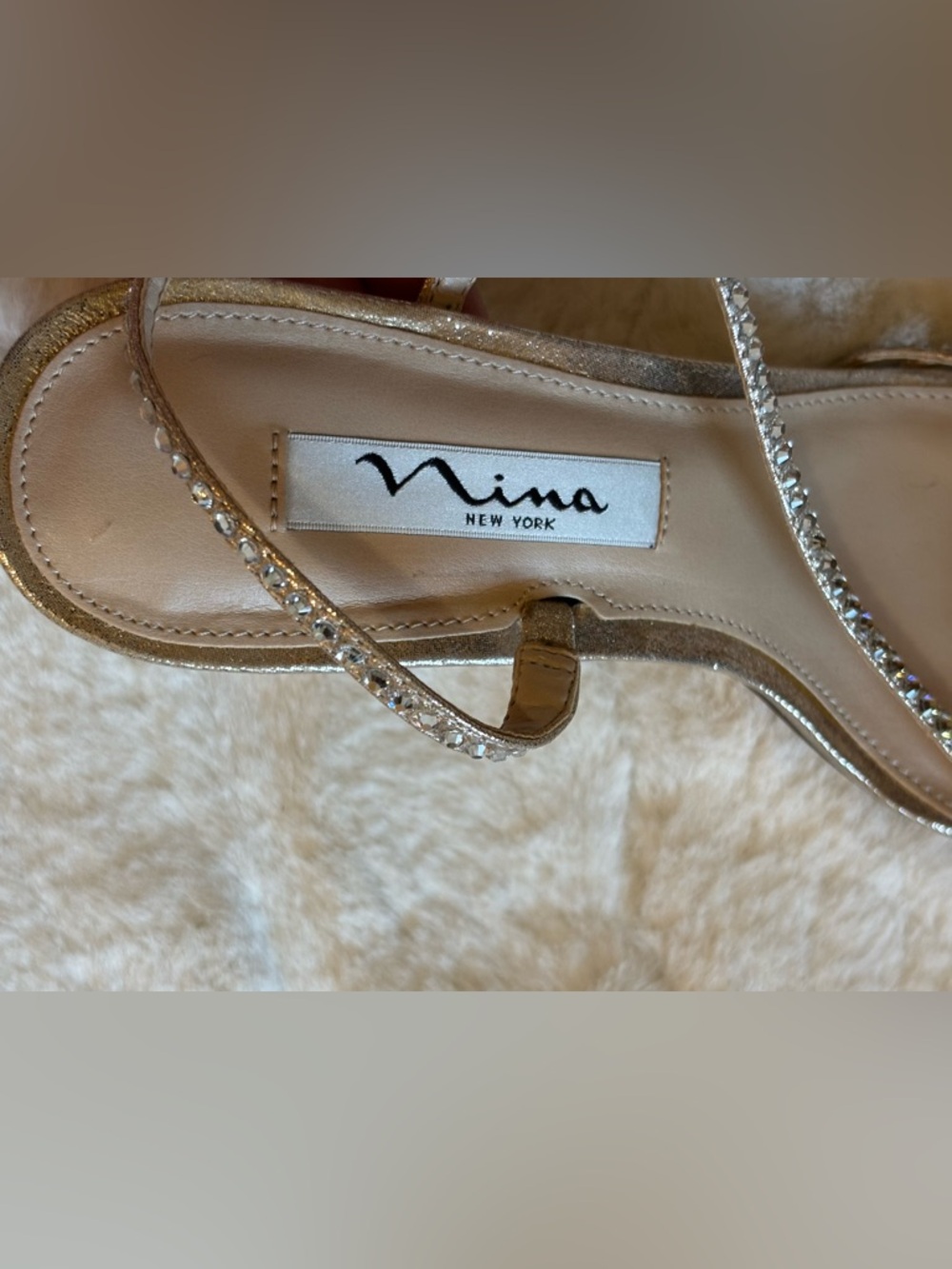 Nina NY Gold Strappy Heels - Picture 4 of 11